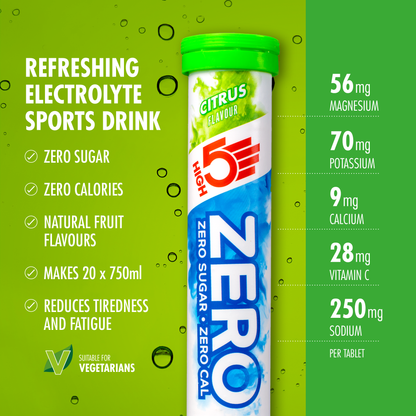 Pastilles d'Hydratation Electrolytes HIGH5 ZERO (x20) Citron