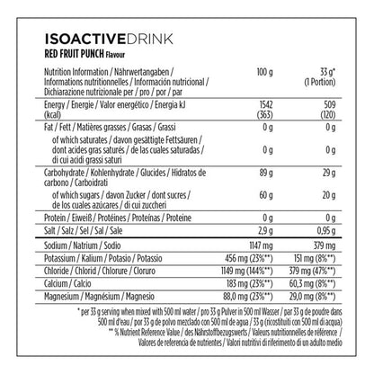 Boisson Énergétique POWERBAR ISOACTIVE (600 g) Fruits Rouges