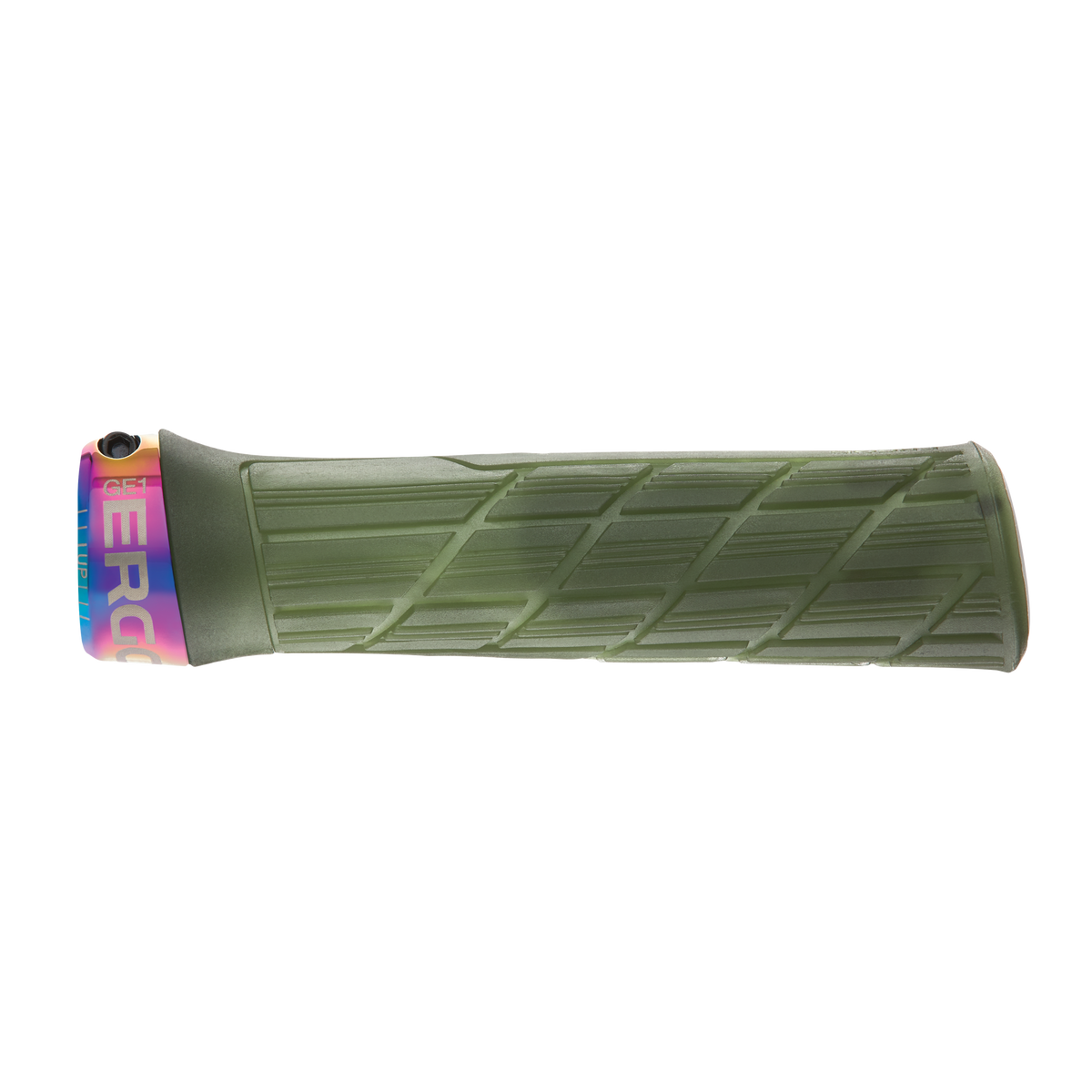 Grips ERGON GE1 EVO Factory Slim Vert Frozen Moss colliers Oil Slick - détail