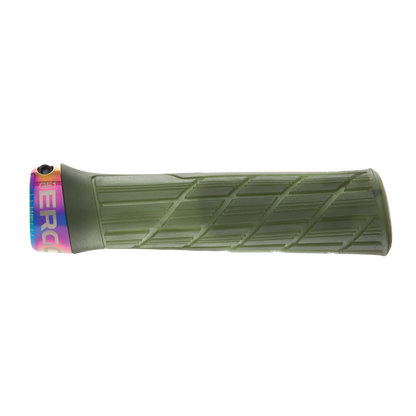 Grips ERGON GE1 EVO Factory Slim Vert Frozen Moss colliers Oil Slick - détail