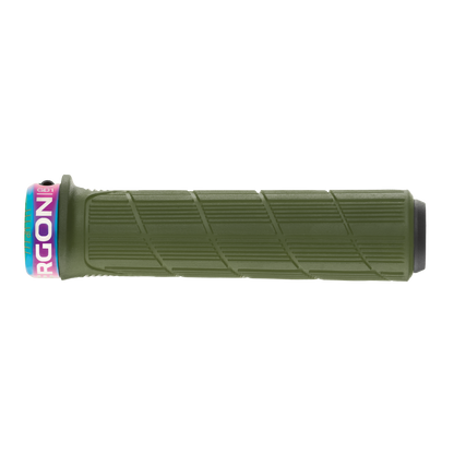 Grips ERGON GD1 EVO Factory Vert Moss Frozen colliers Oil Slick - détail