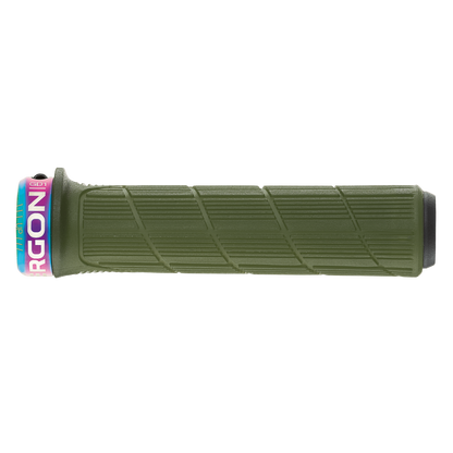 Grips ERGON GD1 EVO Slim Factory Vert Moss Frozen colliers Oil Slick - détail