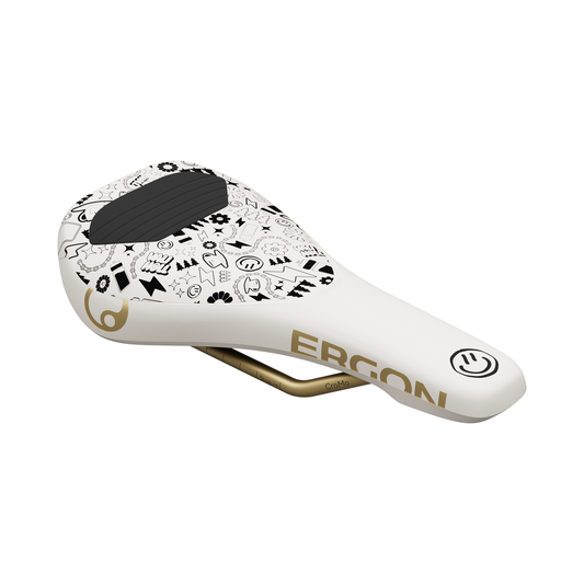 Selle ERGON SM Downhill Comp Vali Höll Edition Blanc rails CrMo