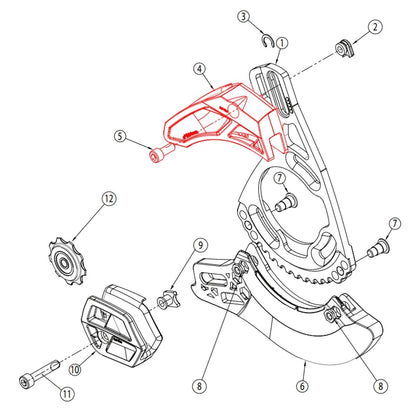 Guide Supérieur pour Guide-Chaîne E-THIRTEEN LG1+/LS1+/XCX Noir #SLDR.LG1+UPR.B — schéma de la pièce de rechange