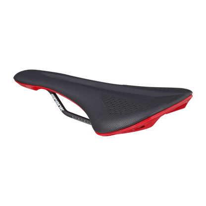 Selle SPANK SPIKE 160 Cuir Rails CrMo Rouge