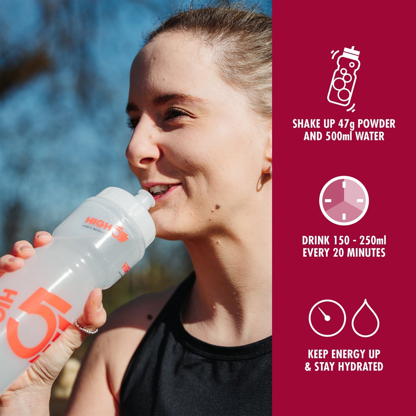 Boisson Énergétique HIGH5 ENERGY DRINK (1kg) Fruits Rouge