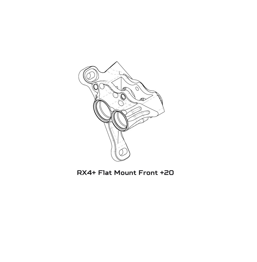 Etrier de Frein Avant HOPE RX4+ SL FMF (+20) 70mm 4 Pistons Minéral Argent