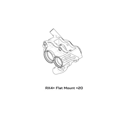 Etrier de Frein HOPE RX4+ SL  FM 34mm (+20) 4 Pistons Minéral Argent