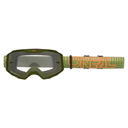 Masque O'NEAL B-10 STRIPED Vert/Orange Écran Clear