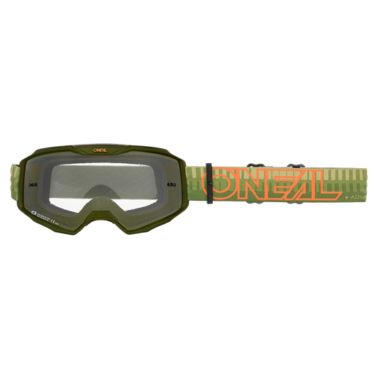 Masque O'NEAL B-10 STRIPED Vert/Orange Écran Clear