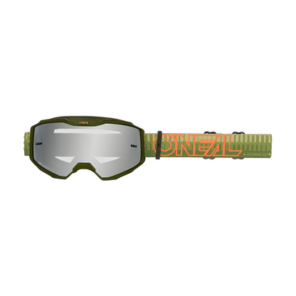Masque O'NEAL B-10 STRIPED Vert/Orange Écran Silver Mirror