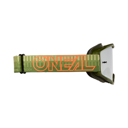 Masque O'NEAL B-10 STRIPED Vert/Orange Écran Silver Mirror