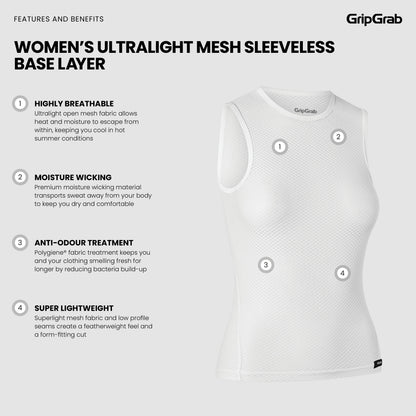 Sous-Vêtement Sans Manches Femme GRIPGRAB ULTRALIGHT MESH Blanc