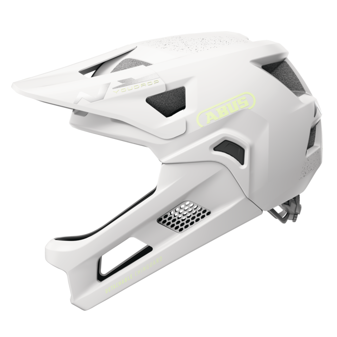 Casque VTT ABUS YOUDROP FF Junior Lemon Blanc