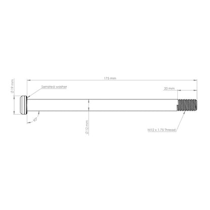 Axe de Roue Arrière BURGTEC 12x1,75 mm 174 mm Noir