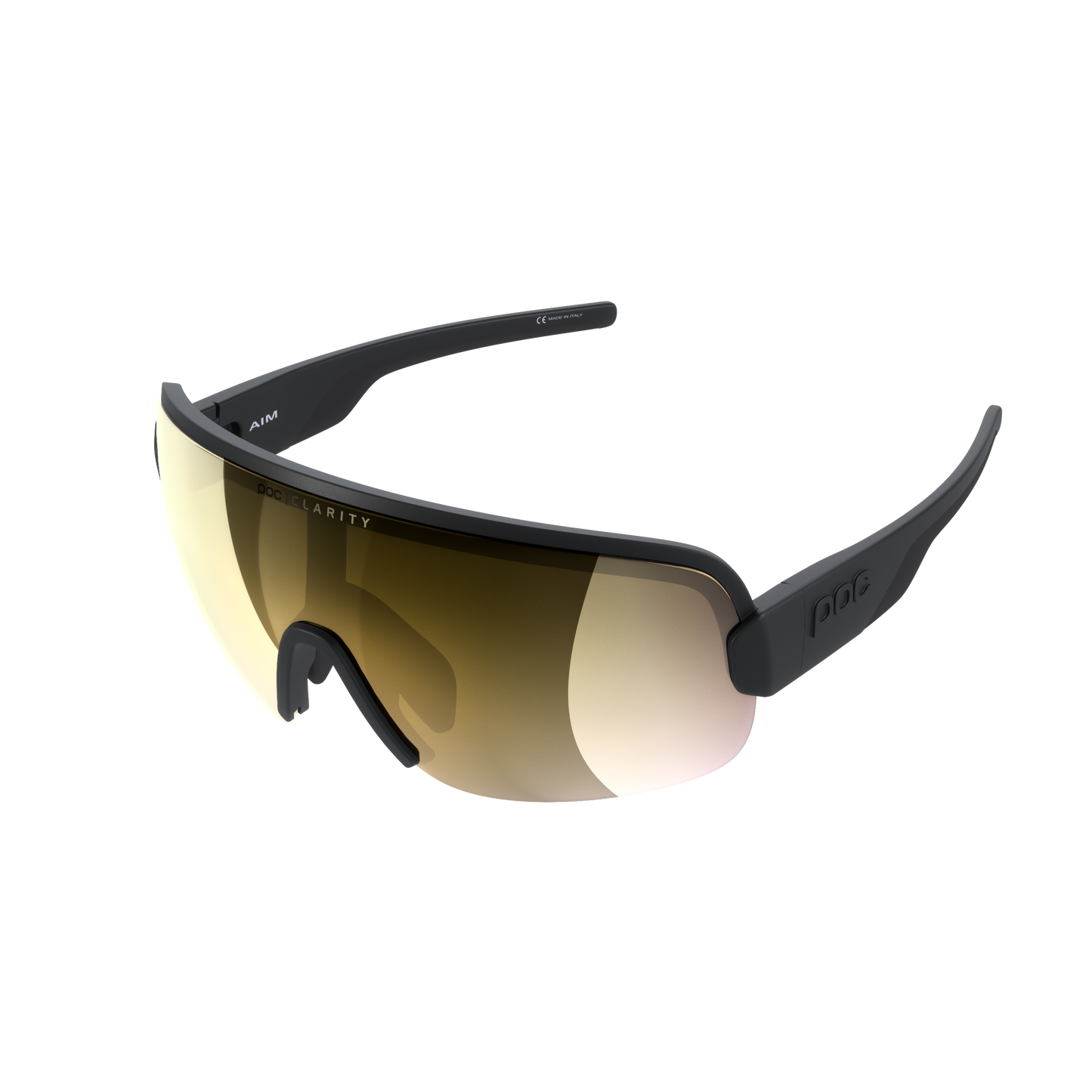Lunettes POC AIM Noir Verre Clarity Road Partly Sunny Gold