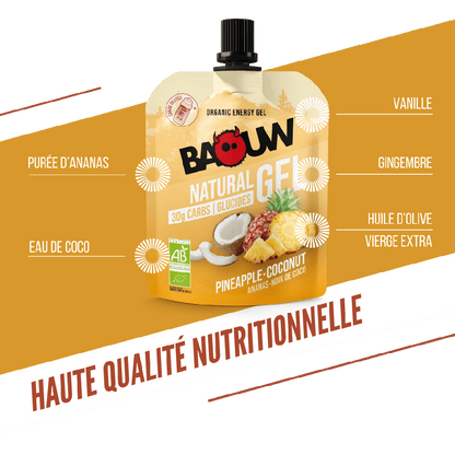 Gel Énergétique BAOUW BIO Ananas/Noix de Coco (85g)