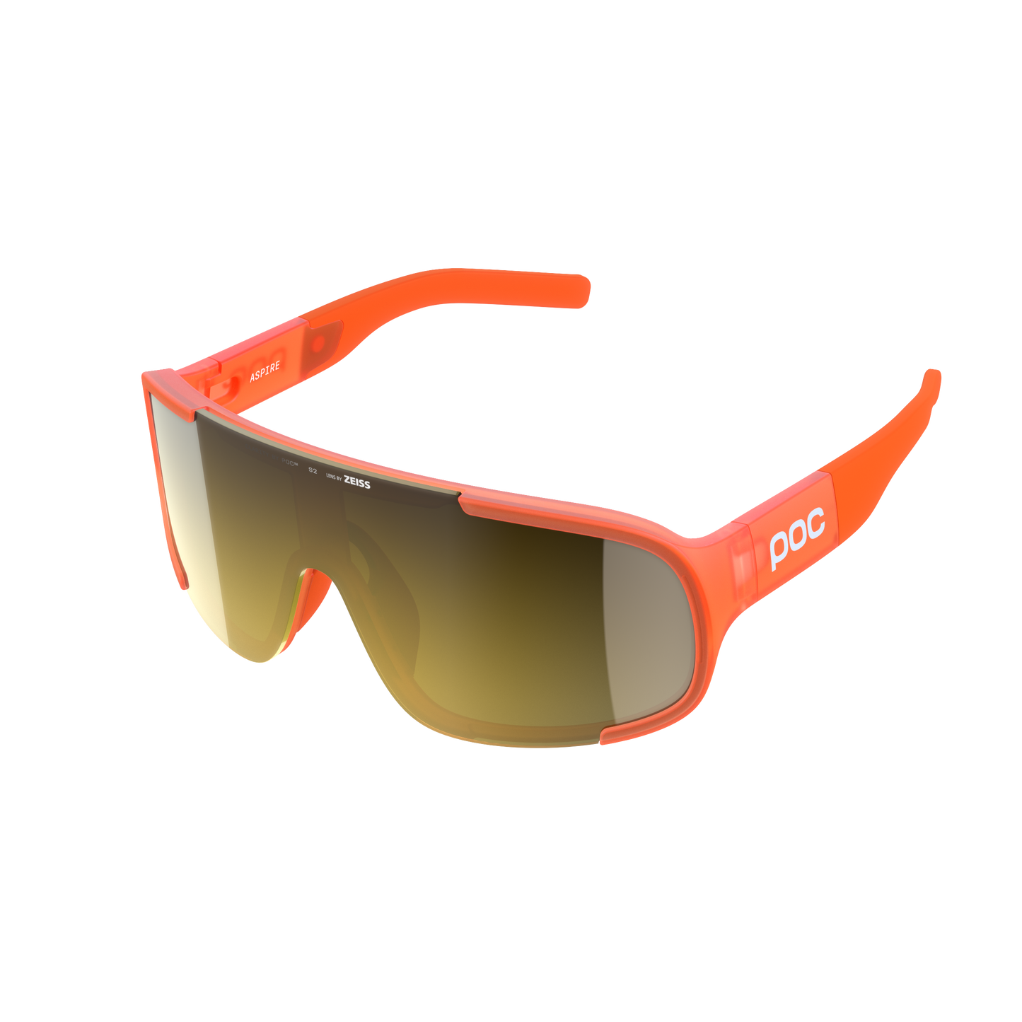 Lunettes POC ASPIRE Orange Fluo Translucide Verre Clarity Road Partly Sunny Gold