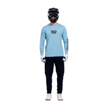 Maillot TROY LEE DESIGNS RUCKUS RIDE WAVES Manches Longues Bleu
