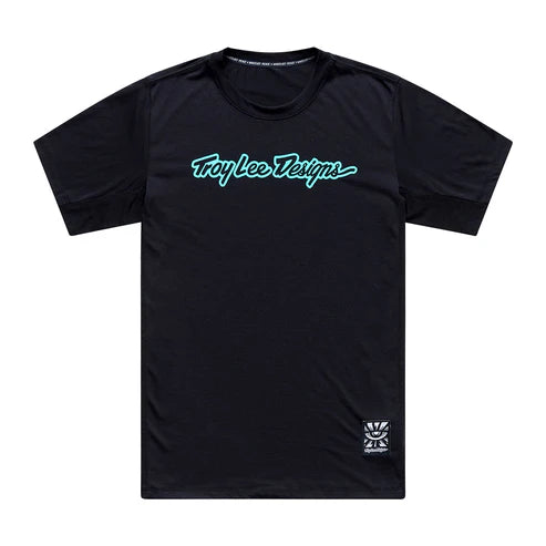 Maillot TROY LEE DESIGNS SKYLINE  RIDE SIGNATURE Manches Courtes Noir/Turquoise