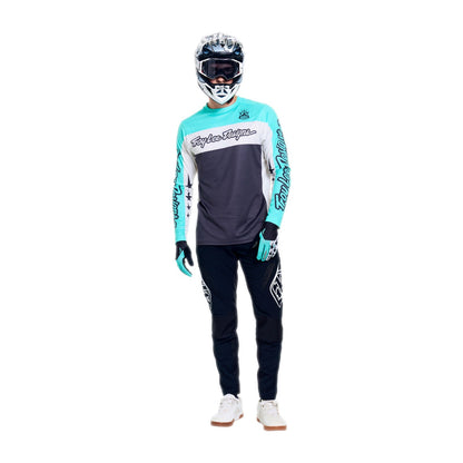 Maillot TROY LEE DESIGNS SPRINT PRO YO MOTO Manches Longues Noir/Bleu