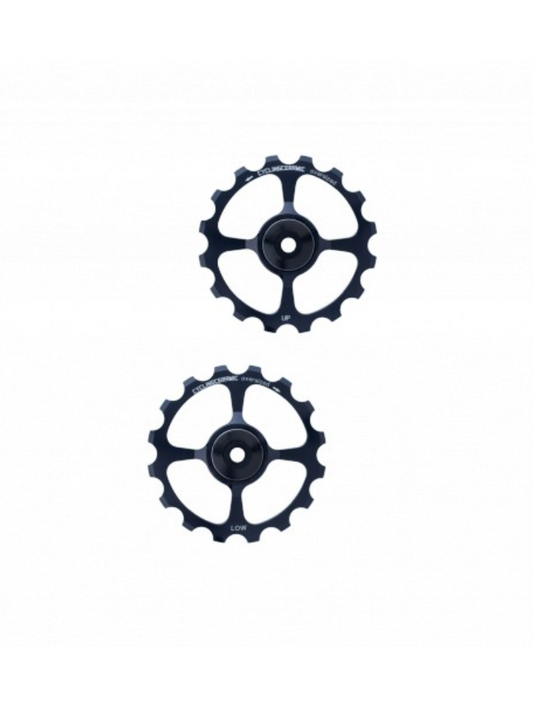 Galets de dérailleur Arrière 10/11V CYCLINGCERAMIC OVERSIZE SHIMANO Aluminium Noir
