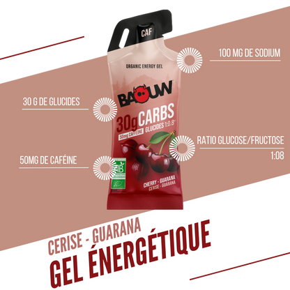Gel Énergétique BAOUW Cerise/Guarana/Caféiné (44g)