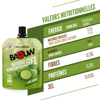 Gel Énergétique BAOUW BIO Citron Vert/Menthe (85g)