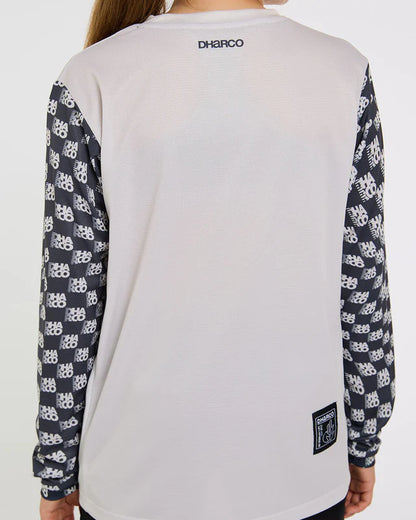 Maillot DHARCO GRAVITY OFFSET Junior Manches Longues Blanc/Noir