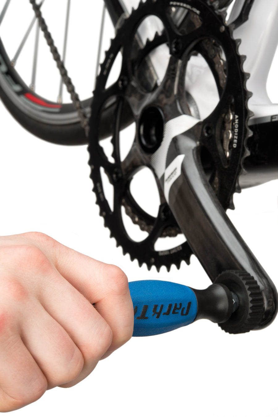 Park Tool DP-2 installée sur une manivelle SRAM Force
