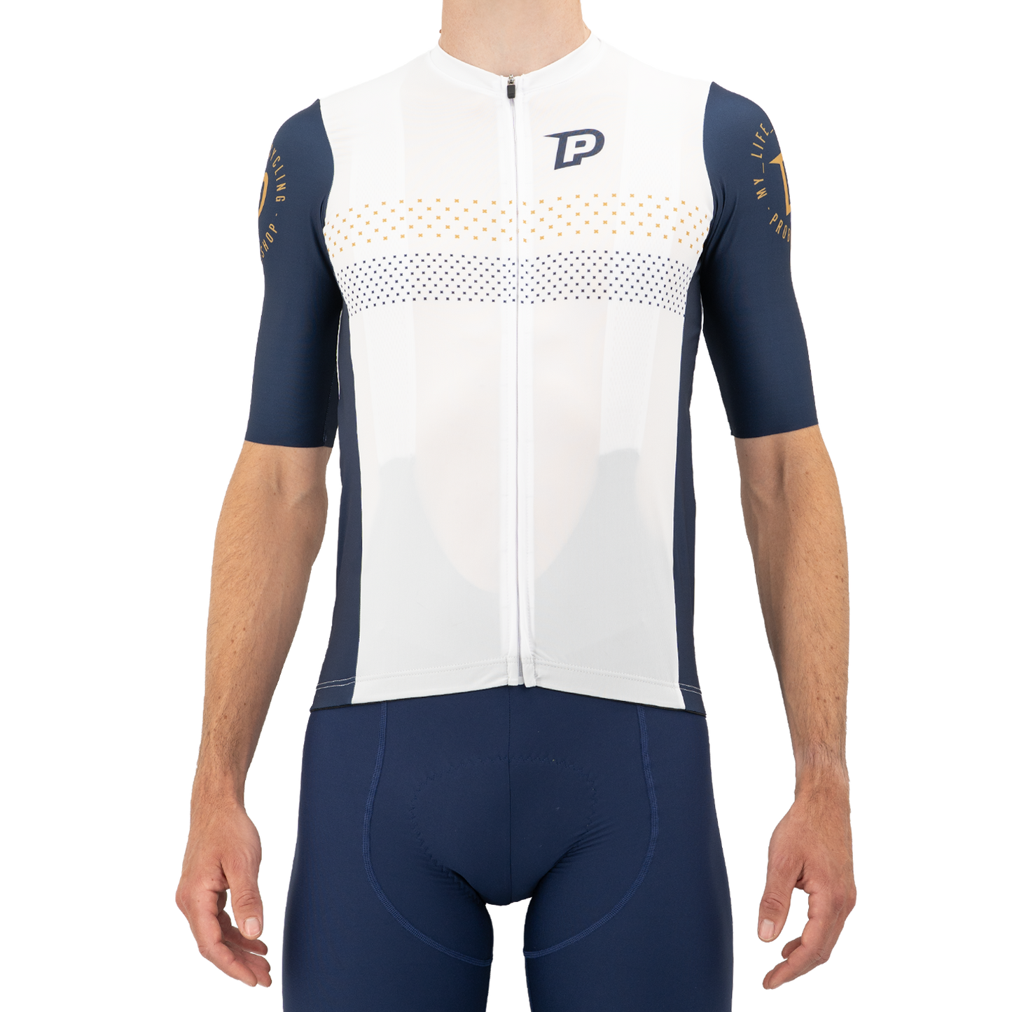 Maillot PROBIKESHOP Manches Courtes Marine/Blanc