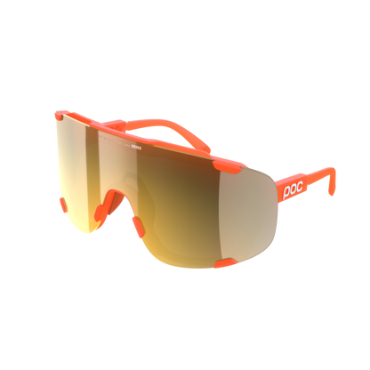 Lunettes POC DEVOUR + Orange Fluo Translucide Verre Clarity Road Partly Sunny Gold