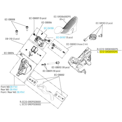 Corps de manette Gauche CAMPAGNOLO Leviers SUPER RECORD EPS 12V Frein à Disque 2019
