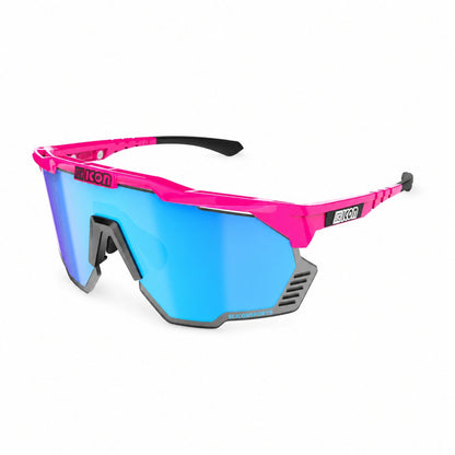 Lunettes SCICON AEROSHADE KUNKEN Rose Fluo Multimirror Bleu