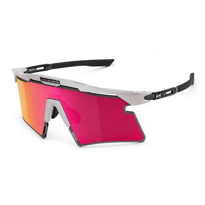 Lunettes SCICON AEROSHADE 2.0 TITANIUM Blanc Metal Verre Multimirror Sunburts + Pink