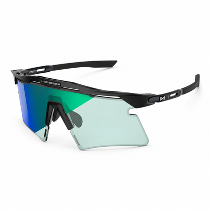 Lunettes SCICON AEROSHADE 2.0 TITANIUM Noir Matt Verre Photochromique Blue Green