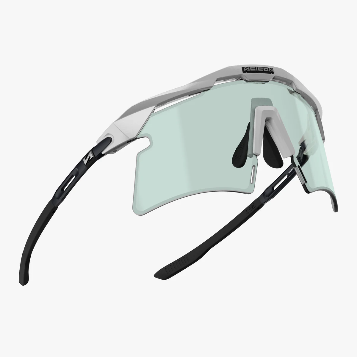 Lunettes SCICON AEROSHADE 2.0 TITANIUM Blanc Metal Verre Photochromique Blue Green