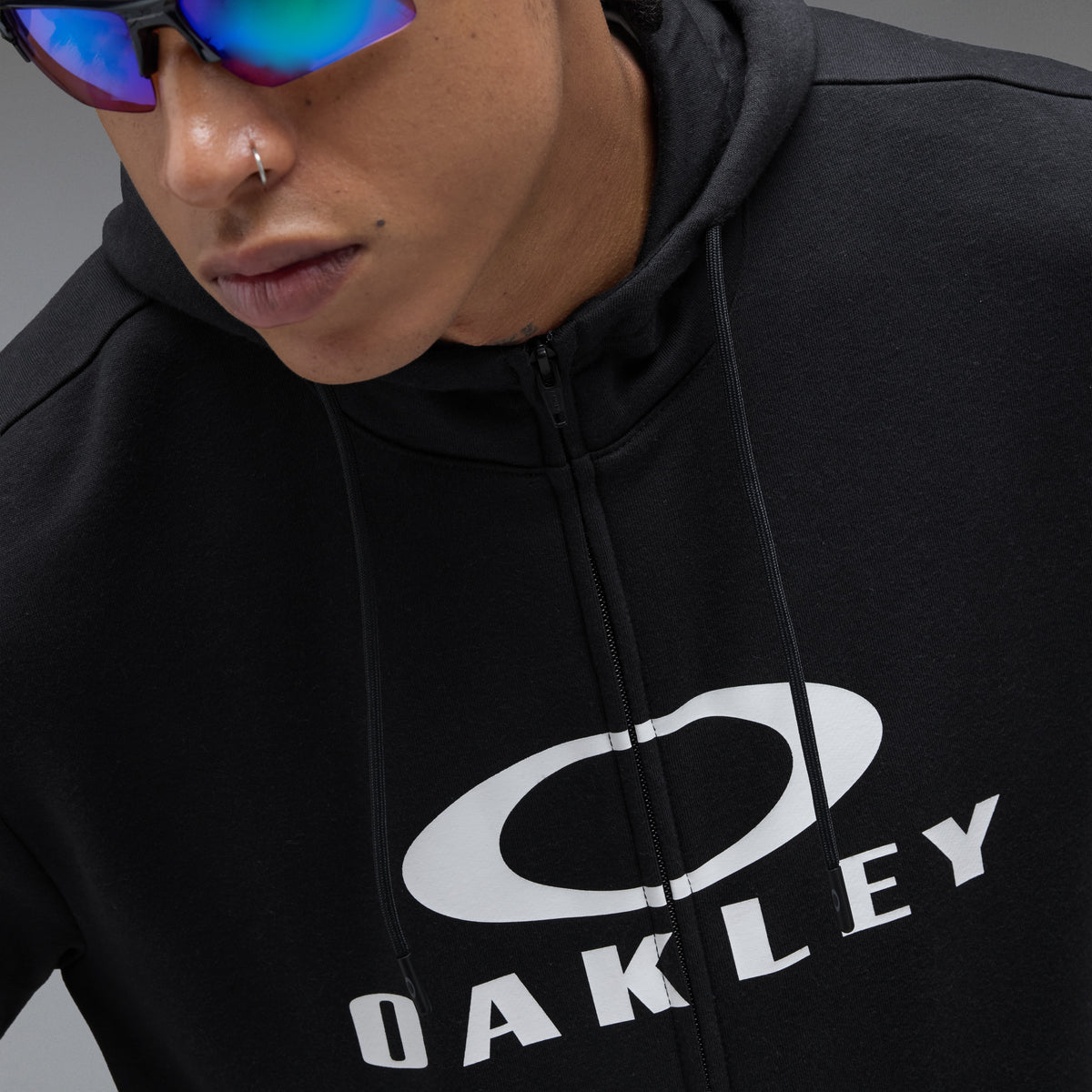 Sweat à Capuche OAKLEY BARK FZ 2.0 Noir/Blanc