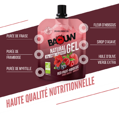 Gel Énergétique BAOUW BIO Fruits Rouges-Hibiscus (85g)
