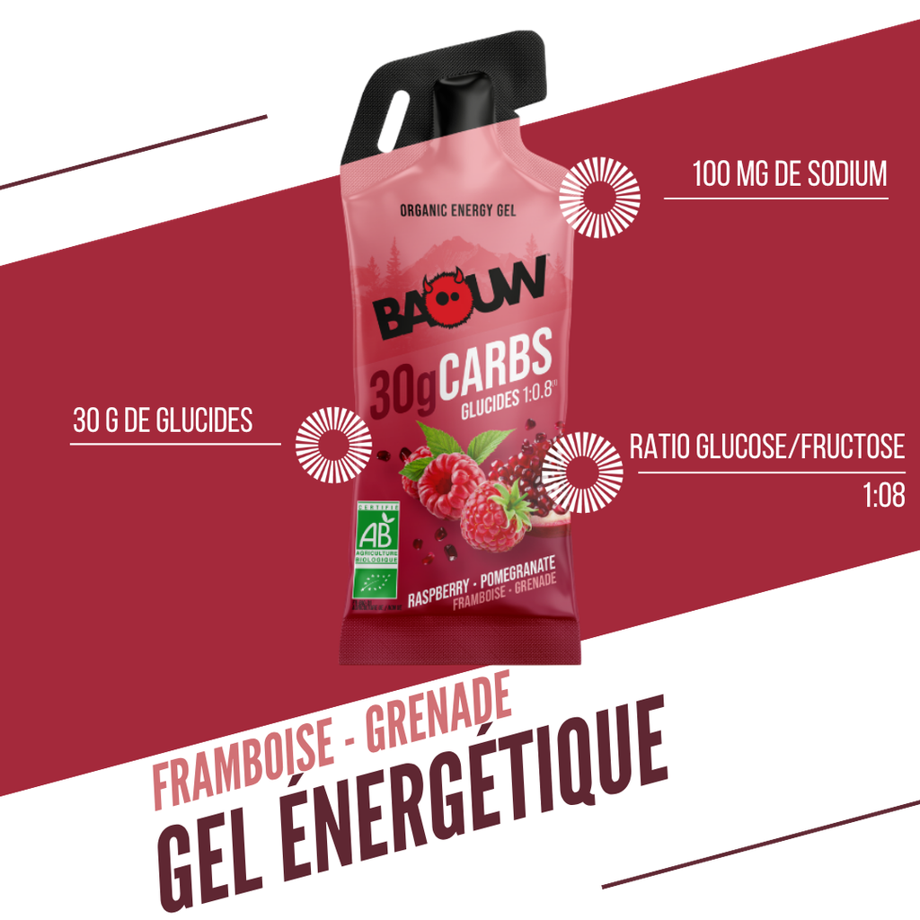 Gel Énergétique BAOUW Framboise/Grenade (44g)