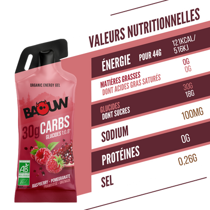 Gel Énergétique BAOUW Framboise/Grenade (44g)