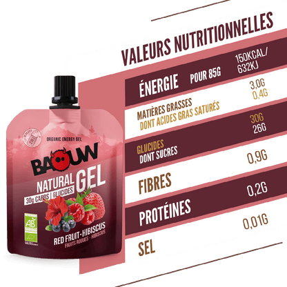 Gel Énergétique BAOUW BIO Fruits Rouges-Hibiscus (85g)
