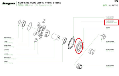 Couvercle de Joint pour Corps de Roue Libre Moyeu HOPE PRO 5 XD/SS/TRIAL