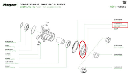 Couvercle de Joint pour Corps de Roue Libre Moyeu HOPE PRO 5 Shimano HG