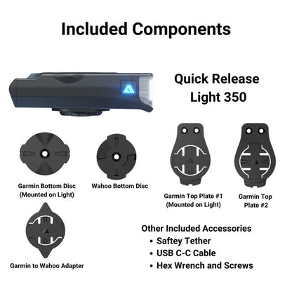 Éclairage Avant KOM CYCLING QUICK RELEASE LIGHT 350