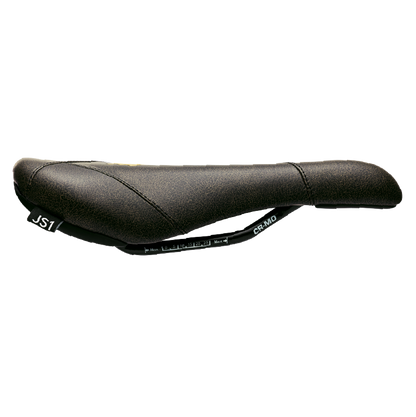 Selle Title JS1 noir et or, vue de profil