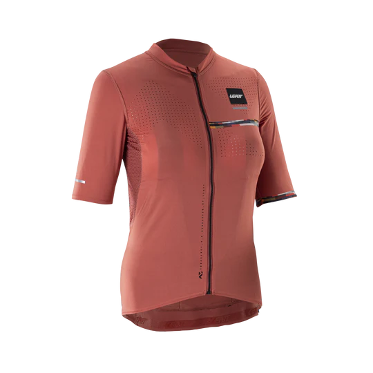 Maillot LEATT MTB ENDURANCE 5.0 CARGO Femme Manches Courtes Rouge