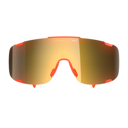 Lunettes POC DEVOUR MID Orange Fluo Translucide Verre Clarity Road Partly Sunny Gold