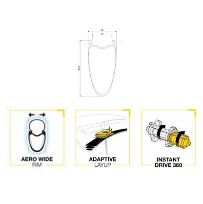 Paire de Roues MAVIC COSMIC SL 65 DISC Tubeless Ready (Center Lock) 2025