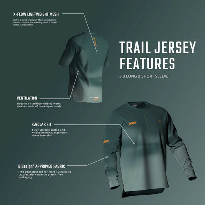 Maillot LEATT MTB TRAIL 3.0 Manches Courtes Blanc